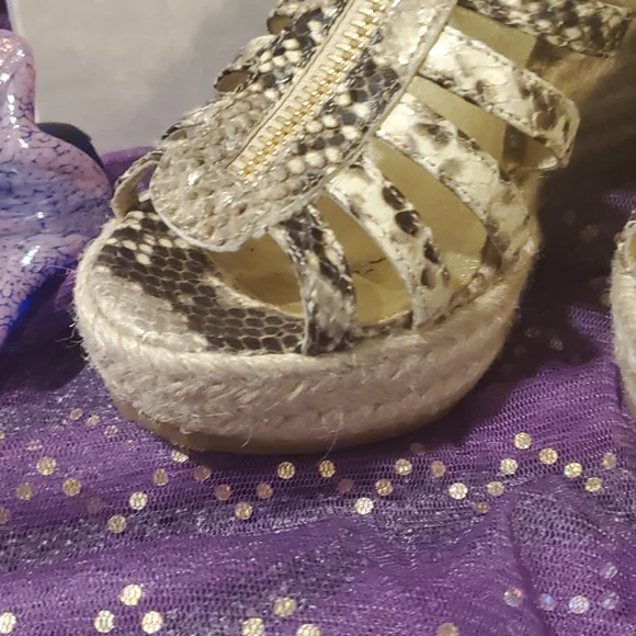 Jimmy Choo Wedge Shoes Python Print - Picture 5 of 15